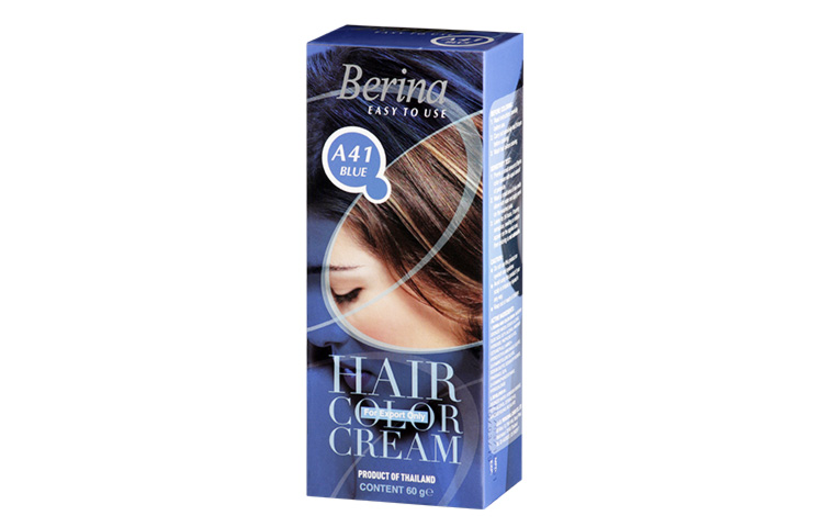 Berina Hair Color Cream Blue on Bleached Hair - wide 5